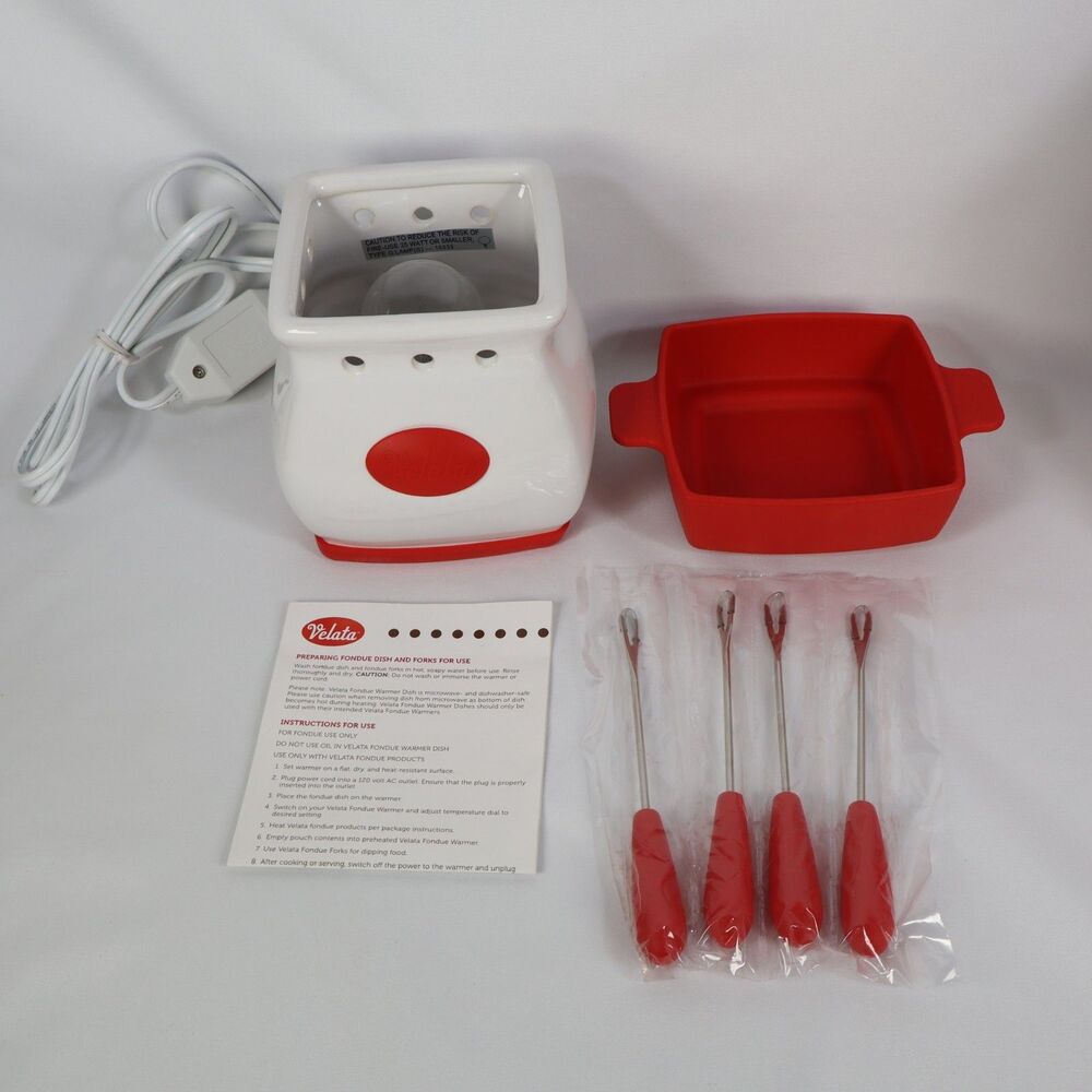 Scentsy Velata Maraschino Curve Fondue Warmer Base Silicone Dish - Complete Set